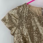 Revelry Gold Sequin Crop Top Extra Small Style 2454 Evening Wedding Bridesmaid Size XS Photo 6