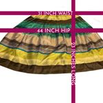 Banana Republic BANANA REPPUBLIC GREEN , BROWN & BLUE STRIPE SILK ROUND SKIRT NWT (8) Photo 10