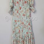 Bytimo Plissé Floral Maxi Dress Blue Size M Photo 5
