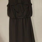 AB Studio  Black Sleeveless Dress With Bow Front Size Medium Photo 0