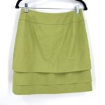 Etcetera Women's Tiered Layered Woven Fully Lined Skirt Bold Lime Green Size 6 Photo 0