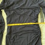 Badgley Mischka BADGLEY MISCHIKA long Sleeve side ruched V back sheath dress in Navy size 4 Photo 5