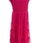 Baltic Born Emma Smocked Tulle Dress Ruffle Tiered Hot Pink Plus Size 1XL Photo 5