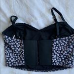 Kimchi Blue  Black Floral Crop Top Photo 1