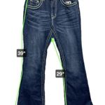 Y Jeans Los Angeles Women Y2K Flare Leg Bling Jeans Embelished Pockets Size 7/8 Blue Photo 1