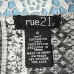 Rue 21 crocheted lace back muscle tank floral and striped print flowy NEW size S Photo 4