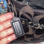 Coach Vintage Sateen Monogram and Leather/Silver Chain Shoulder/Crossbody Bag Photo 2