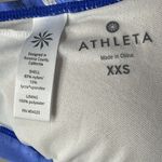 Athleta XX-Small Blue Wailea Swim Bikini Top Strappy Striped UPF 50+ Padded Cups Photo 5