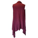 ALAN BILZERIAN Cashmere Open Vest Shawl Knit Cardigan Burgundy Drape US 12 Red Size L Photo 1
