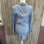 Free People Rillo Blue Patterned Shirt Dress Button Front Beachy Womens XS Photo 3