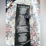 Adrianna Papell Women Small Floral Round Neckline Keyhole Button Flutter Sleeve Photo 3