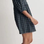 Madewell  Marianna Puff-Sleeve Mini‎ Dress in Plaid, forest, size XS Photo 0