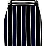 Diane Von Furstenberg Diane Von‎ Furstenberg Skirt Women Small Blue Black Striped Knit Terry Pencil Photo 0
