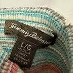 Tommy Bahama Striped Linen Halter Dress Size Large Pink Blue Smock Back Photo 4