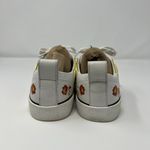 Diane Von Furstenberg  Tess 9 Lace Up Sneakers Gold & Red Stripe & Floral Design Photo 3