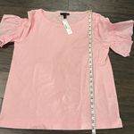 J.Crew NWT Eyelet Sleeve Pink T Shirt Sz M Photo 6