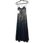 Vintage Reggio Size 8 Metallic Leopard Print‎ Maxi Dress Gold Black Formal Prom Photo 1