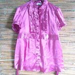 Motherhood L Purple Satin Tie Back Maternity Top Size undefined Photo 0