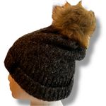 Bula wool blend beanie w faux fur pom pom gray Winter Fall Cute Photo 3