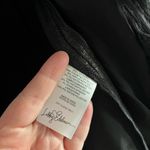 Libby Edelman Faux Fur Faux Leather Jacket Black Shaggy Moto XS Boho Photo 4