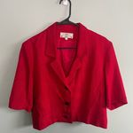 Orvis Vintage Women’s  Red Short Sleeve Cropped Blazer SZ 8 Photo 0