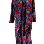 Vintage Delicates Kimono Robe Rich Colorful Floral Medium Purple Photo 7