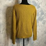 Poof Apparel Mustard Yellow Knitted Sweater with Twist Knot Detail size L Photo 2