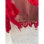 For Love & Lemons Red Floral Lace Long Sleeve Blouse Size Large Photo 3
