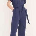 J.Crew Women's Jumpsuit 8 NWT Button Front Puffed Sleeves Casual Skinny Leg Photo 0