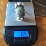 Royston Blue Horizon Turquoise White Pearl Cocktail Ring Size 6 Photo 6