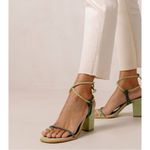 ALOHAS Grace Bicolor Green Leather Sandals Size 6.5 Photo 4
