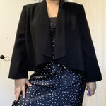 Kasper Separates Womens Black Shawl Collar Cropped Blazer Jacket Size 8 Photo 0