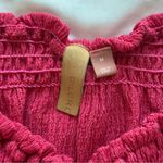 Pilcro Anthropologie  Ruffle Puff-Sleeved Cinched Waist  Smocked Blouse Top Boho Photo 4