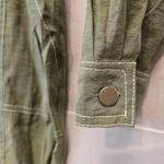 ZARA {XS} NWT (NO BELT) Olive Green Modal Long Sleeve Constrat Stitch Jumpsuit Photo 4