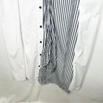 TOME Black White Striped Tie Front Shirt Dress in Size 6 Photo 4