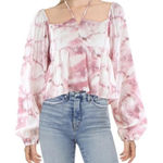 Lucy Paris  Womens Pink Tie-Dye  Cropped Shirt‎ S Photo 0