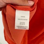 Rachel Roy  Blouse XS Orange Satin Popover V Neck Short Sleeve Silky Hi Low Flowy Photo 6