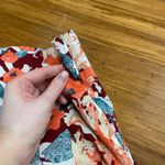 LUNA MOON Womens XL Floral Print Maxi Skirt Tiered Ruffle Hem Cotton Blend NWT Orange Photo 2