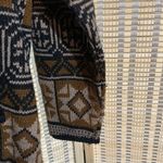 Tally Ho Vintage 1990s Y2K Black Shades of Brown Cardigan Sweater Geometric 3X Photo 9