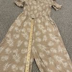 NWT Francescas Jumpsuit Womens Sz M Susanna Palm Tan White Floral Pants Stretch Size M Photo 9