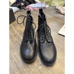 Vince Womens Size 6.5 Black Leather Zip Lace Up Ankle Fashion Boots Bootie Photo 3