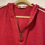 Ruff Hewn  Size 1X Red Waffle Knit Quarter Zip Long Sleeve Hooded Sweatshirt Photo 3