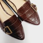 Ann Taylor Factory brown croco pointed toe flats size 6 Photo 1