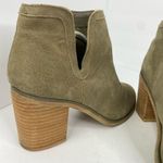 Urban Outfitters Maude Suede Ankle Boots Block Heel Bootie size 7 Tan Taupe Photo 8