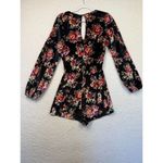 Show Me Your Mumu Show Me Your MUMU Black Velvet Floral Kelsey Romper Size Medium Photo 2