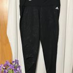 Adidas Climalite Black Embossed Floral Leggings Size XL Photo 0