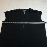Ralph Lauren Lauren Cap Sleeve V-Neck Cotton Top Size 1X Minimalist Stretch Photo 5