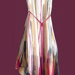 Trac  Women’s Sleeveless Tank Watercolor Asymmetrical Dress with Belt Tassels Sma Photo 0