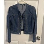Skye’s the limit Collarless Jean Jacket Size M Blue Size M Photo 4