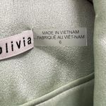 Alice + Olivia Denny Satin Single Breasted Boyfriend Blazer Green Tea Size 6 New Photo 11